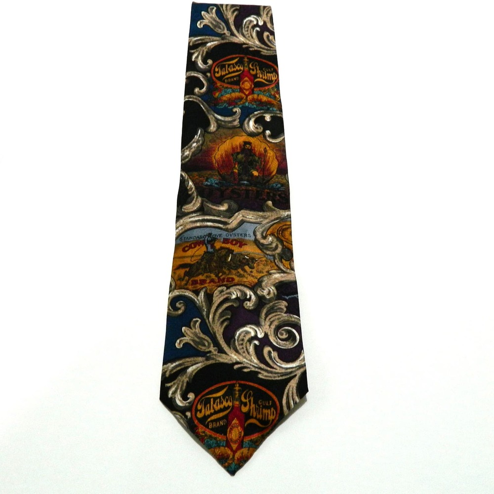 Tabasco Cove Oyster Necktie Tabasco Cowboy Brand 100% Silk Tie Hot Guy Necktie